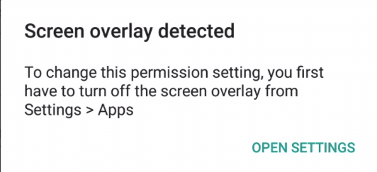 Rilevata sovrapposizione dello schermo
