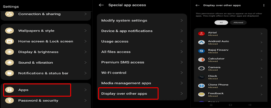 Rilevata sovrapposizione dello schermo