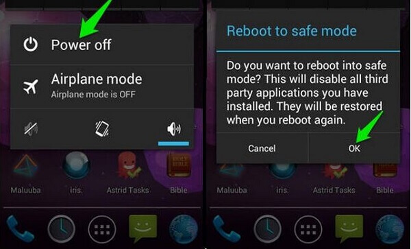 avvia il dispositivo in modalità provvisoria