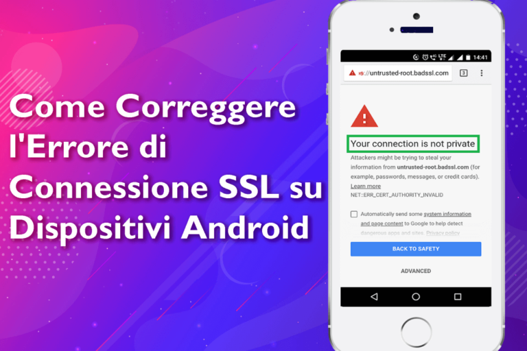 errore di connessione SSL sul telefono Android
