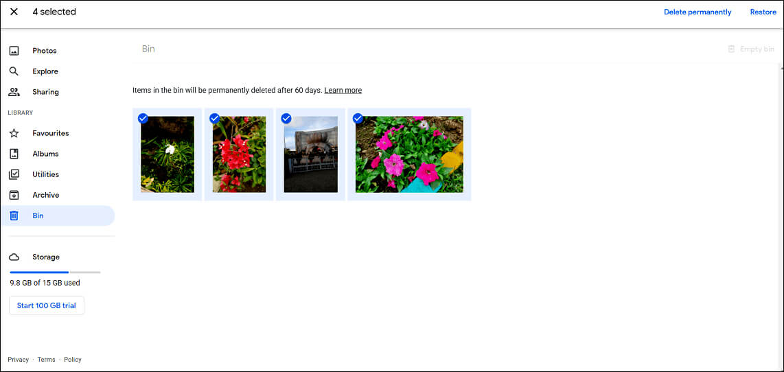 recuperare le foto cancellate da Google Photos