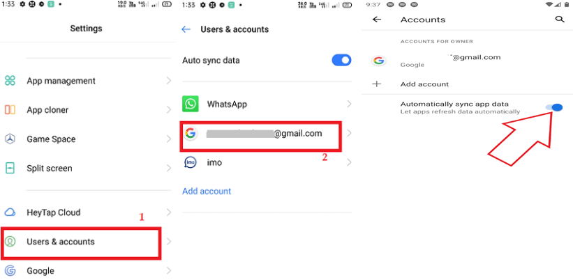 Quindi torna alla schermata dell'account Google e tocca l'opzione Aggiungi account per aggiungerlo nuovamente.