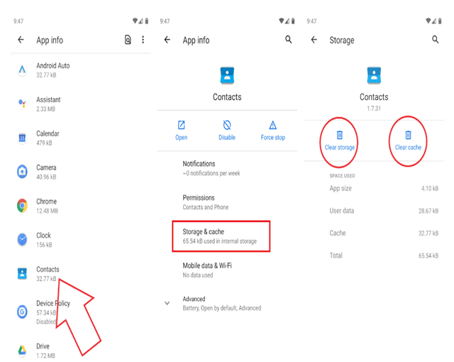 problemi di sincronizzazione dei contatti Google