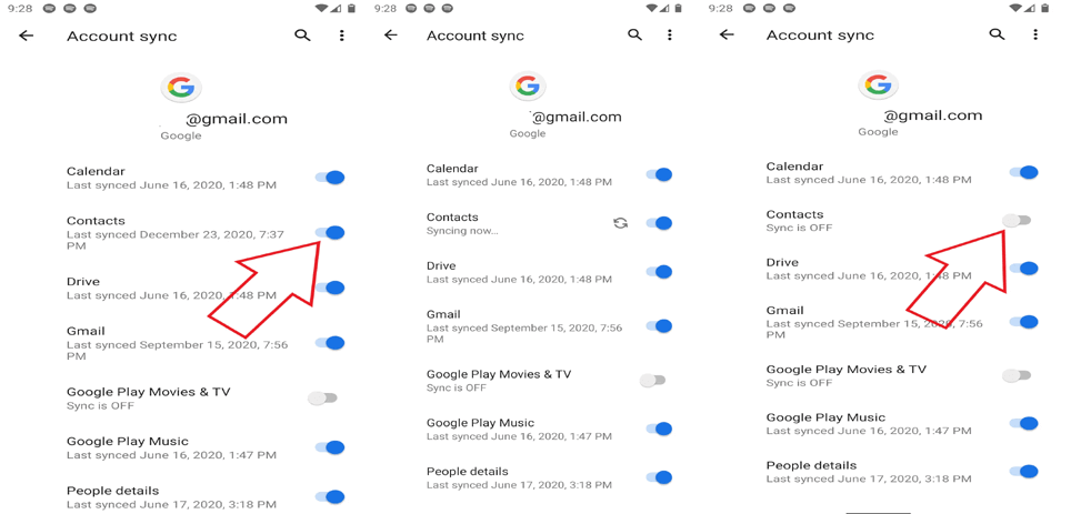 problemi di sincronizzazione dei contatti Google