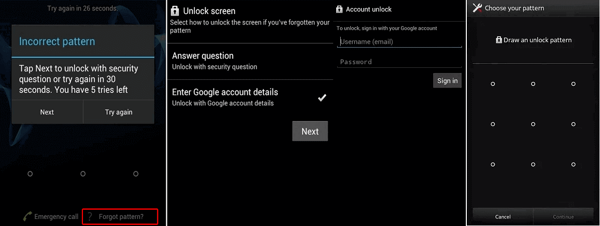 strumento di sblocco con sequenza LG
