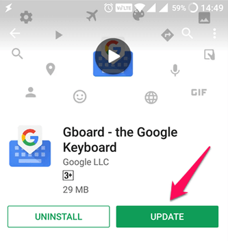 errore di funzionamento di Gboard sul dispositivo Android