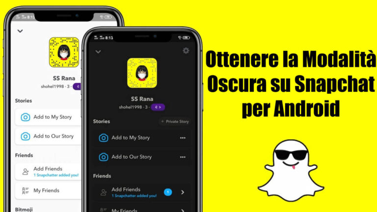 ottenere la modalità oscura su Snapchat per Android