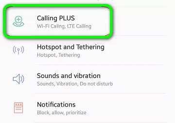 abilitare la rete Wi-Fi nelle impostazioni di chiamata Wi-Fi
