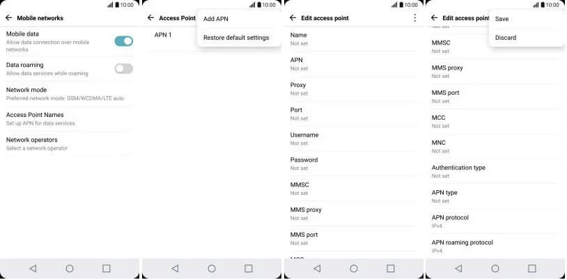Ripristina ai valori predefiniti