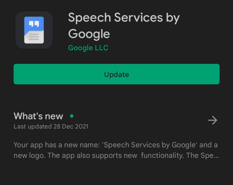 Speech Services by Google Aggiorna Atteso di connessione alla rete