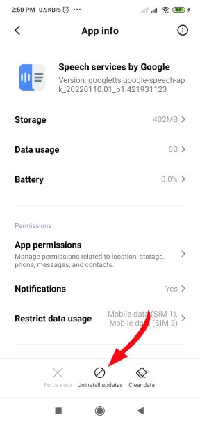Speech Services by Google Aggiorna Atteso di connessione alla rete