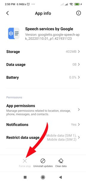 Speech Services by Google Aggiorna Atteso di connessione alla rete