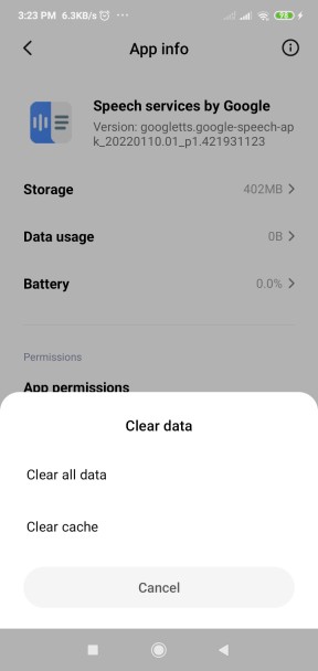 Speech Services by Google Aggiorna Atteso di connessione alla rete