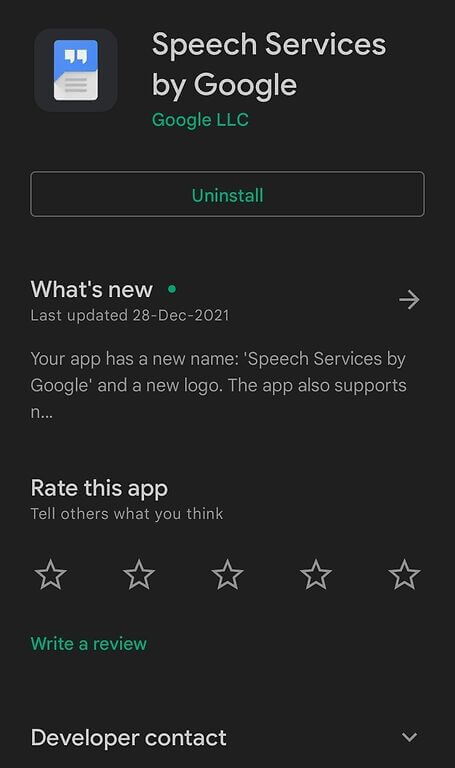 Speech Services by Google Aggiorna Atteso di connessione alla rete
