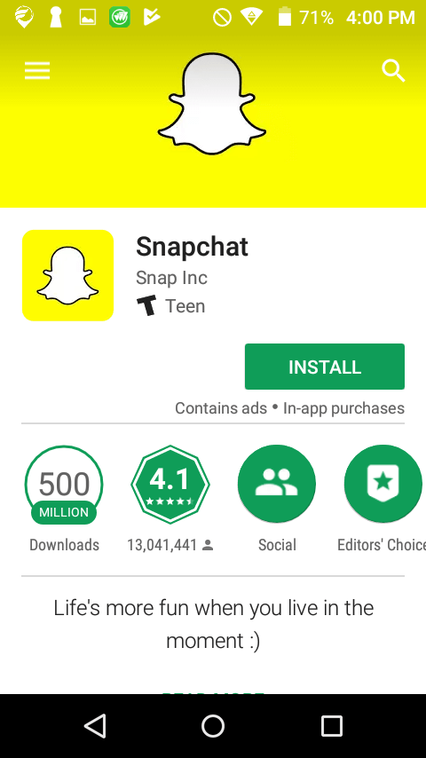 snapchat oops qualcosa è andato storto per favore riprova