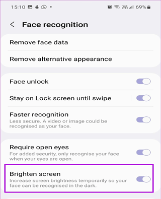 Lo sblocco facciale Android non funziona