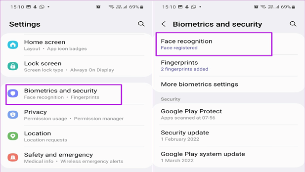Lo sblocco facciale Android non funziona