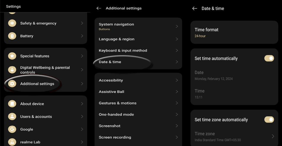 Imposta fuso orario automaticamente