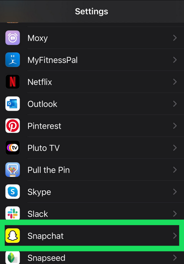 Permettere Camera Accesso su Snapchat