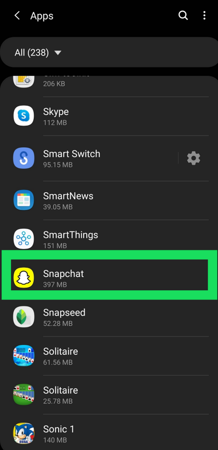 Permettere Camera Accesso su Snapchat