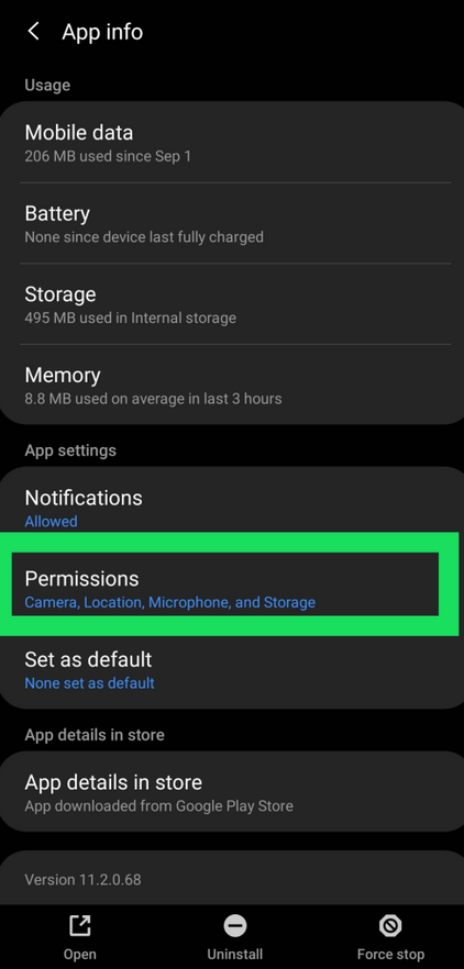 Permettere Camera Accesso su Snapchat