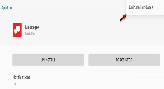 Disinstalla aggiornamenti