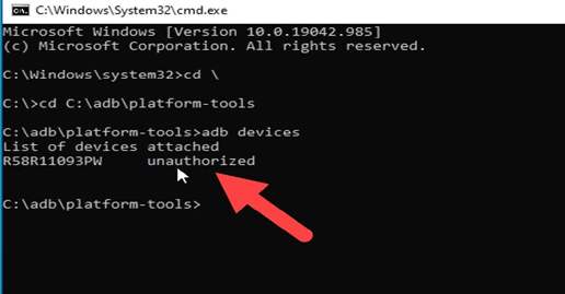 Dispositivo ADB Unauthorized