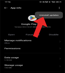 correggi il codice di errore 20 di Google Play Store