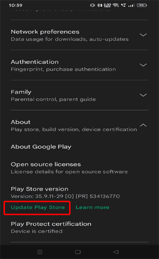 come correggere l'errore 18 di Google Play
