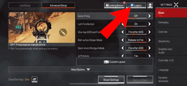 disconnettersi e accedere nuovamente al gioco