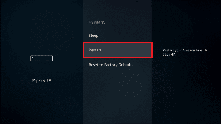Riavvia il tuo Firestick