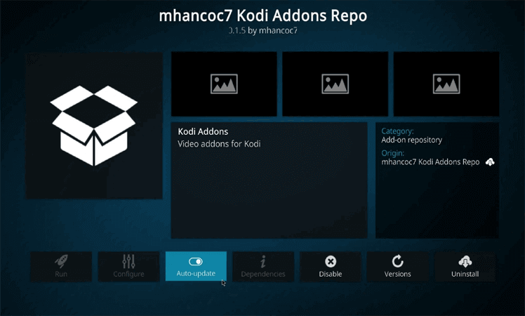 Aggiorna/Disinstalla i componenti aggiuntivi di Kodi