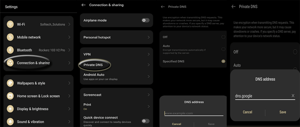 DNS specificato