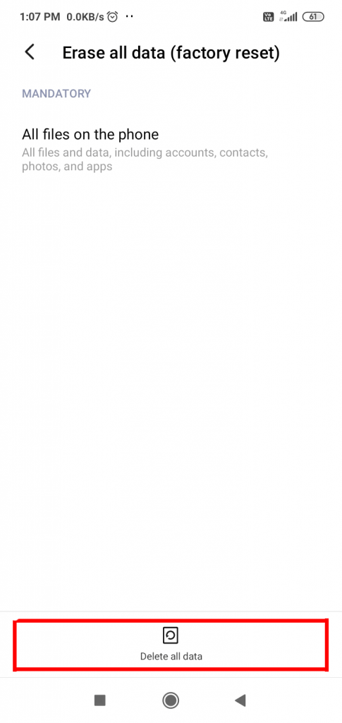 problema dell'account MI che continua a Stopping