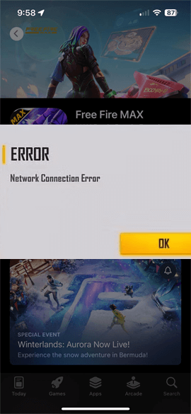 Free Fire Max Errore di connessione di rete