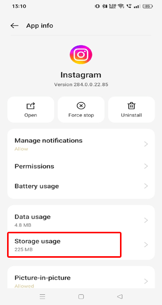rulli di Instagram in ritardo sul telefono Samsung