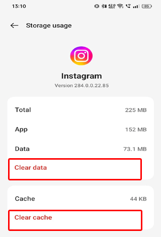 rulli di Instagram in ritardo sul telefono Samsung