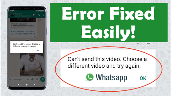 WhatsApp Can’t Send This Video Errore